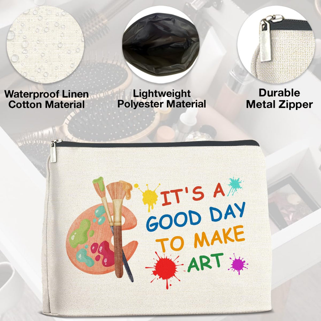 UPNEGE Art Teacher Makeup Bag - Art Lover Gifts for Women Artist & Teacher, Cosmetic Bag With Zipper Makeup Pouch