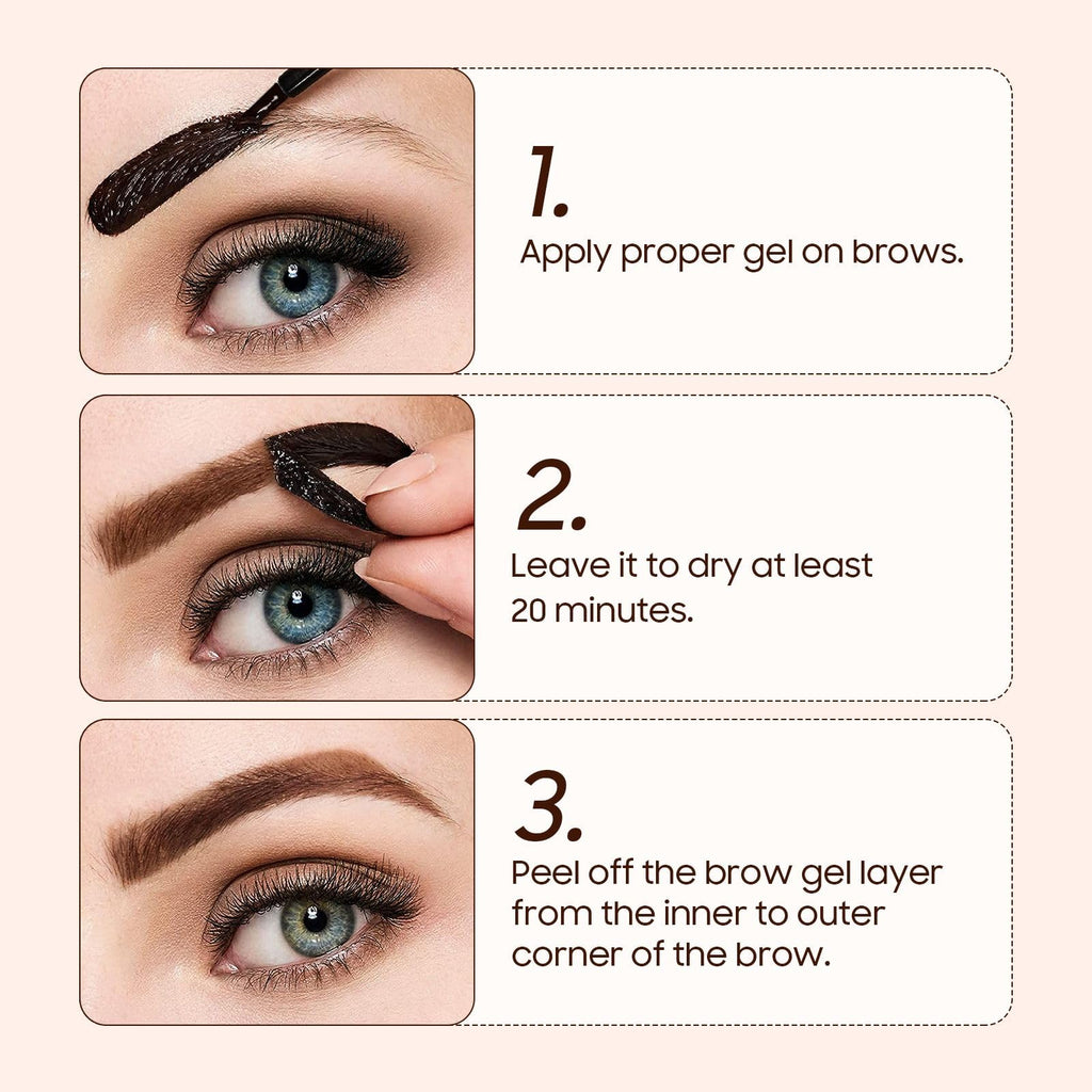 Peel Off Eyebrow Tint Brow Gel Eyebrow Tattoos Waterproof Light Brown