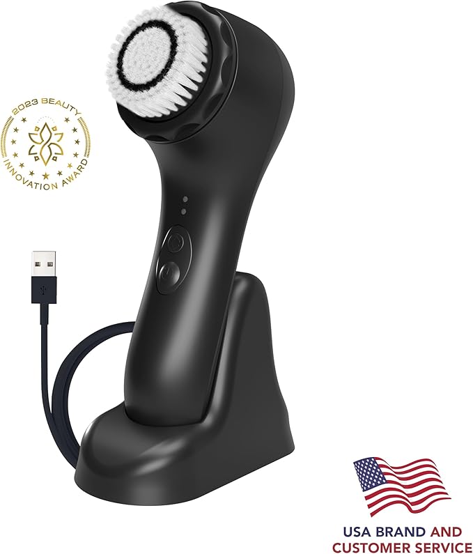 Spa Sciences NOVA - Sonic Cleansing Face Brush & Infusion System - Black