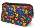 AJLTPA Waterproof Neoprene Cosmetic Bag, Space Dinosaur