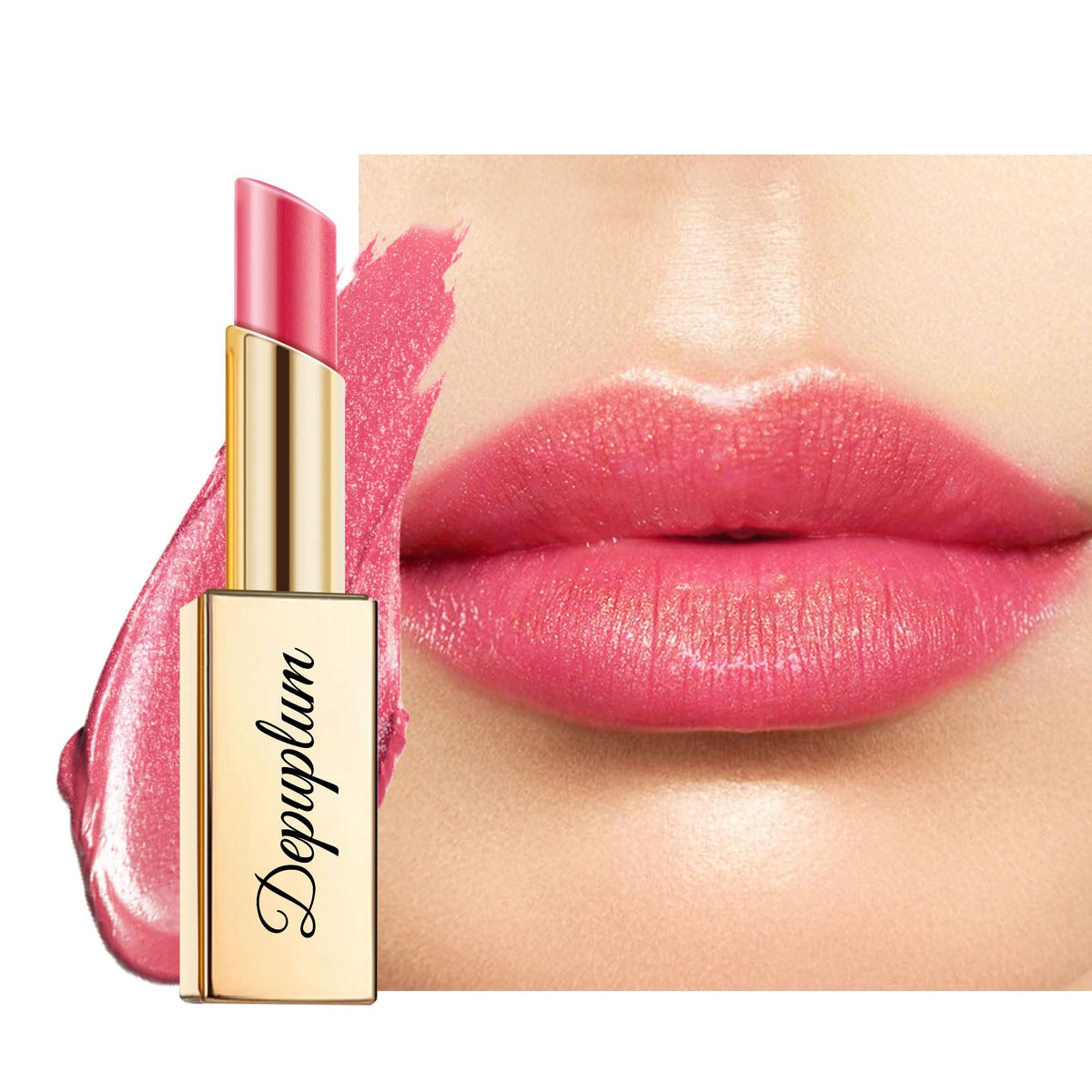 Depuplum Pink Lipstick for Women Moisture Lip Gloss Tinted Lip Balm
