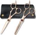 6 Inch Gold Hair Cutting Shears - VG-10 Stainless Steel With Gold Titanium Finish - Designed for Professional Users (Set of Hair Shears)