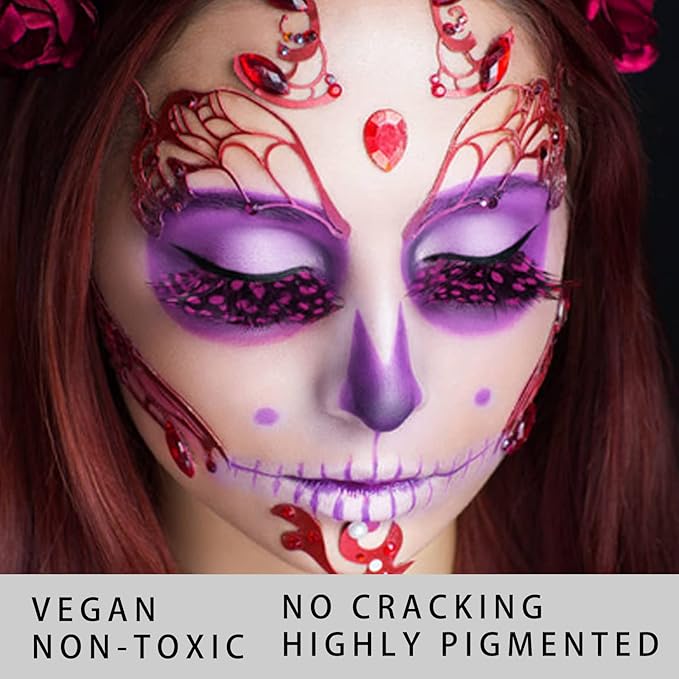 MEICOLY Light Purple Face Body Paint Stick(1.06 Oz),Cream Lavender Periwinkle Body Paint,Sweatproof Waterproof Purple Eye Black for Sports,Violet Lilac Face Paint for Halloween SFX Ursula Cosplay