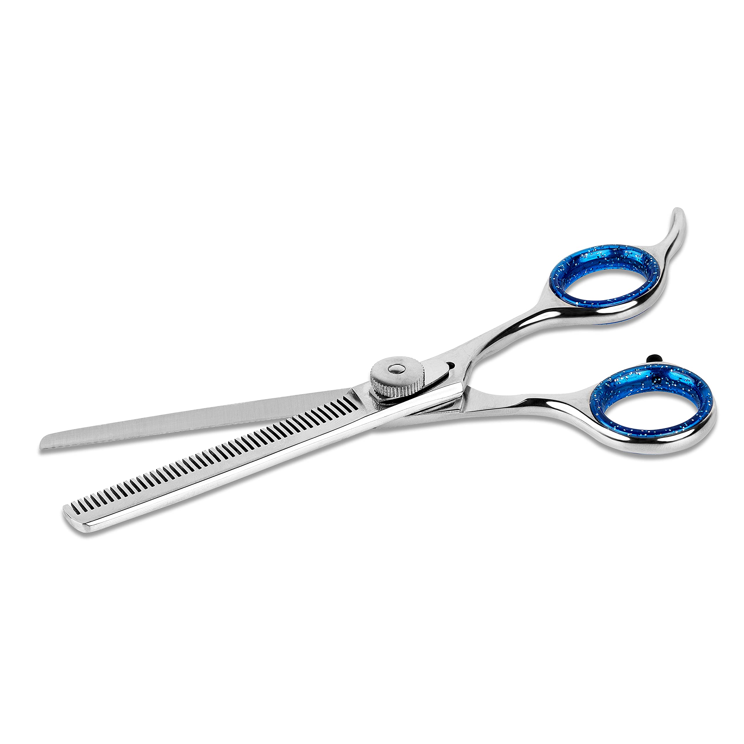 Laazar Pet Grooming Set - 7" Straight Pet Grooming Scissors & 6.5" Pet Thinning Shears with 42 Teeth | Professional Dog Scissors Kit | Use as Cat and Dog Shears