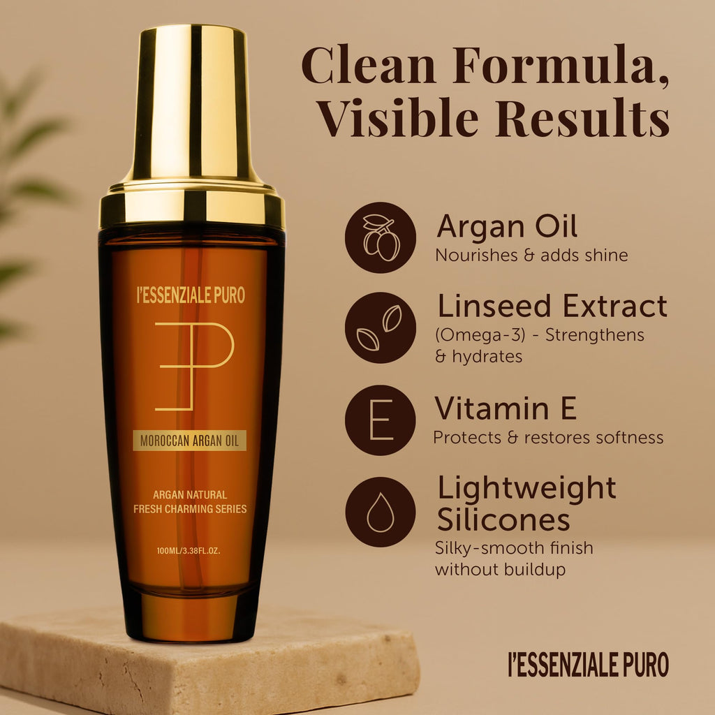 LEPURO Moroccan Argan Oil for Hair and Skin — Anti-Frizz, Non-Greasy, Shine