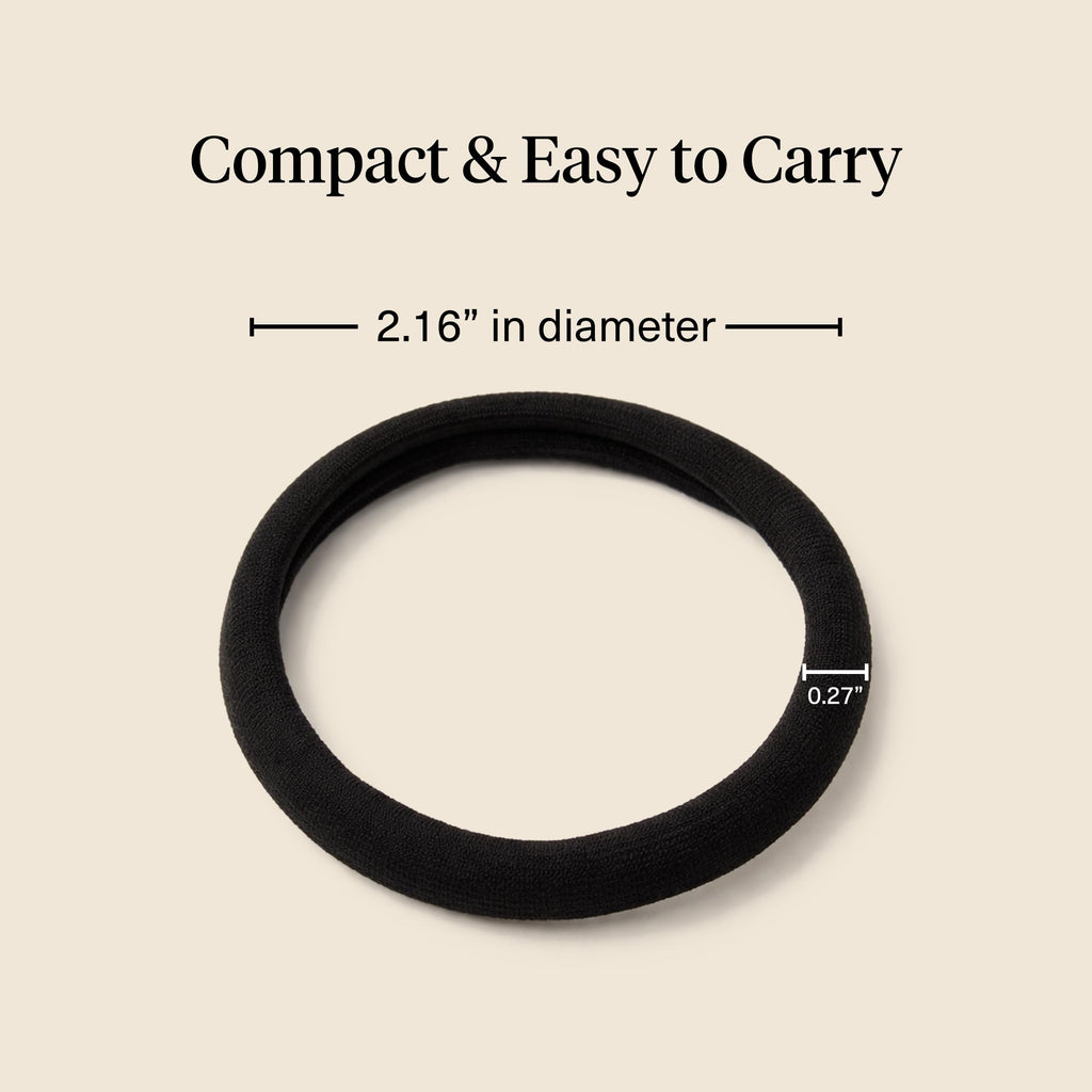 Kitsch Elastic Hair Ties No Damage | Stretchable Hair Bands - Black, 12pcs