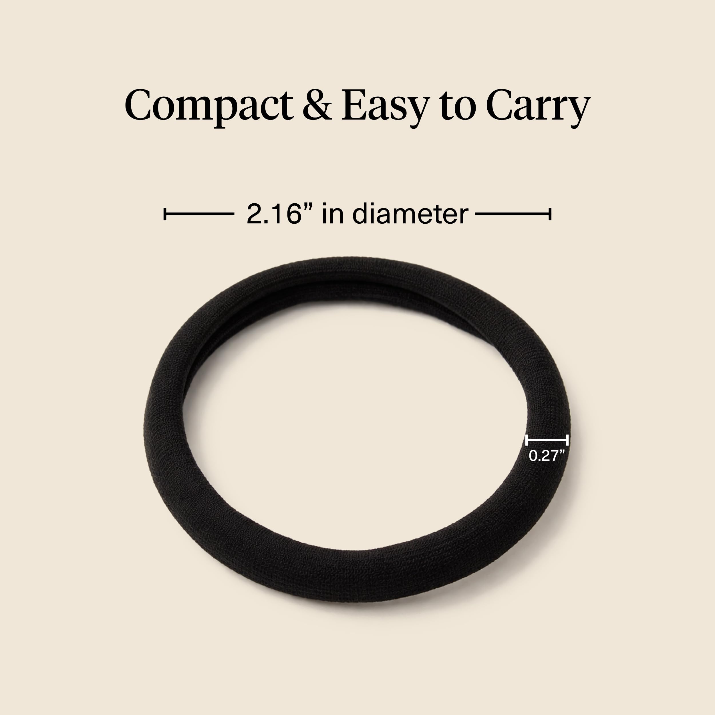 Kitsch Elastic Hair Ties No Damage | Stretchable Hair Bands - Black, 12pcs
