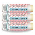 Tallow Lip Balm by Cattle Creek – All-Natural Ingredients, Long-Lasting Moisture and Hydration for Dry, Cracked, and Chapped Lips, Soothing Formula for Soft Skin (Pack of 3, Peppermint)