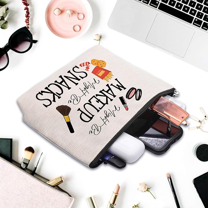 CEASQVAA Snack Bags, Emergency Food Bag Packing Cubes for Women Trip Gifts Favors Travel Bag Essentials, Emergency Snacks Bag Makeup Cosmetic Bag Pouch