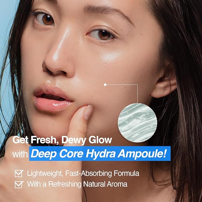 Essenherb Deep Core Hydra Ampoule – Phyto Mucin & 10-Type Hyaluronic Acid | Skin Repair & Moisture Locking Facial Serum | Korean Skincare (4.05 fl oz)