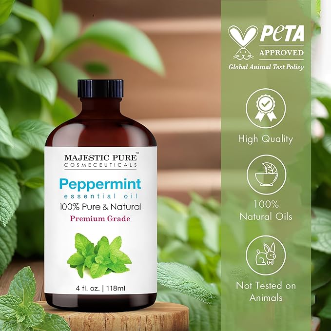 Majestic Pure Peppermint Essential Oil for Diffuser - 4 Fl Oz