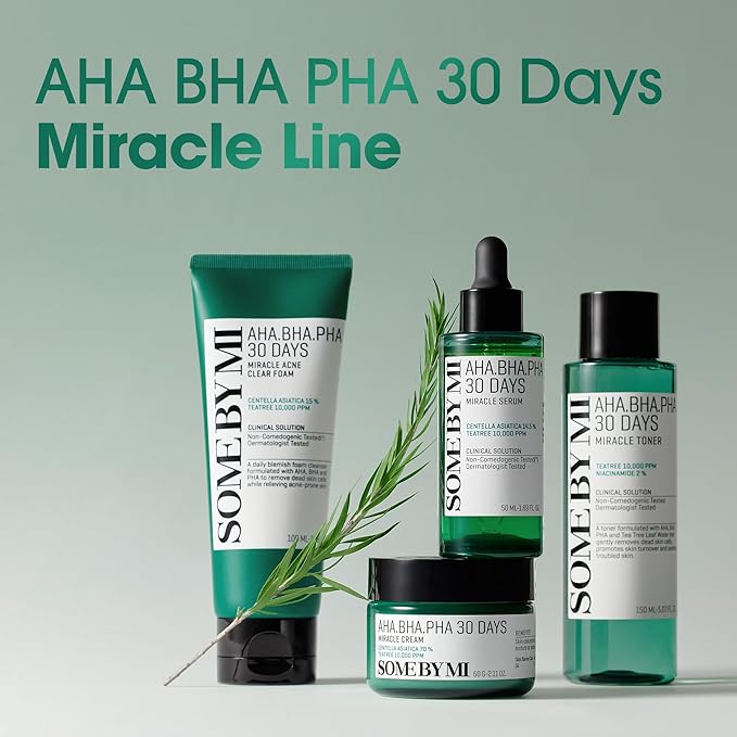 SOME BY MI AHA BHA PHA 30 Days Miracle Toner – 5.07oz, 150ml – Korean Refining Face Toner for All Skin Types – Daily Pore Care & Oil Control with 2% Niacinamide – Korean Skin Care