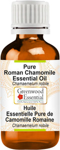 Greenwood Essential Roman Chamomile Essential Oil (Chamaemelum nobile) Pure | Non-Sticky | Non-Greasy | Lightweight | Men & Women | All Skin Types | Steam Distilled 5ml (0.16 oz)