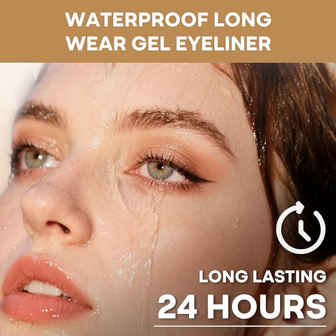 EverGlider Brown Gel Eyeliner Pencil, Waterproof Long Wear Cream Eye Liner Crayon, Soft Natural Brown Eyeliner for Subtle Definition & Everyday Makeup (02# Brown)