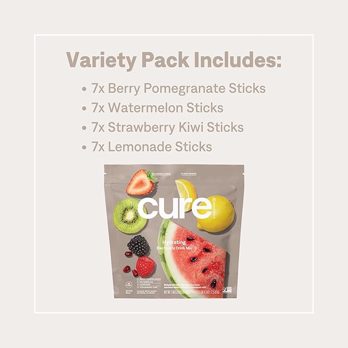 Cure Hydration - Electrolyte Drink Powder Classic Variety Pack 28 Packets