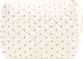 Quilted Makeup Pouch for Women, Travel Cosmetic&Toiletry Bag,Gauze Heart