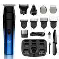 RUIBO Beard Trimmer for Men, 5-in-1 Cordless Hair Clipper Kit with Foil Razor, Waterproof Body, Nose & Ear Groomer, Precision Trimming for Beard, Hair & Body Care (Blue)