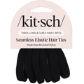 Kitsch Elastic Hair Ties No Damage | Stretchable Hair Bands - Black, 6pcs
