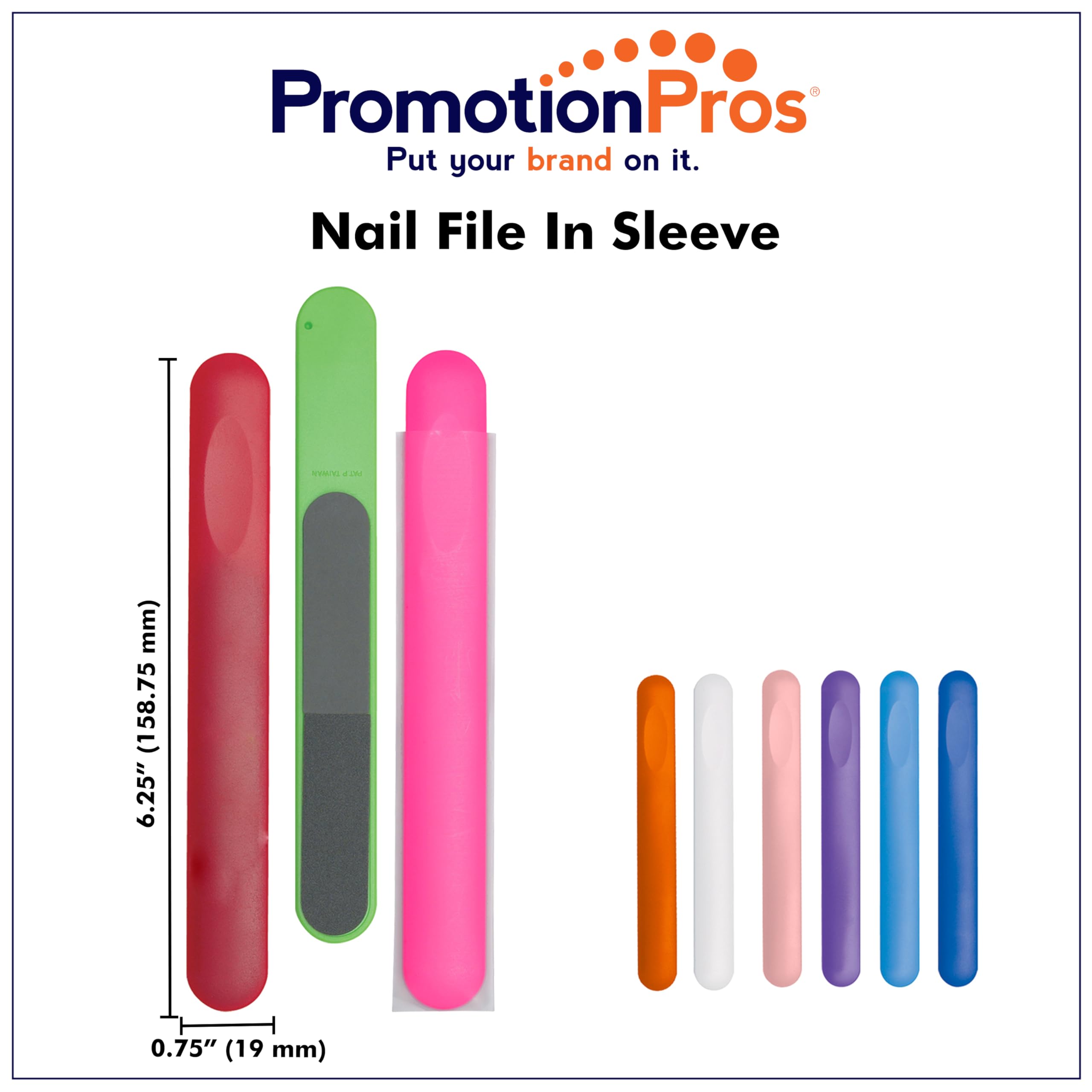 Nail File in Sleeve Add Customized with Text Name or Personalized Image $0.89 Each - Sold in Pack of 500 - Lime