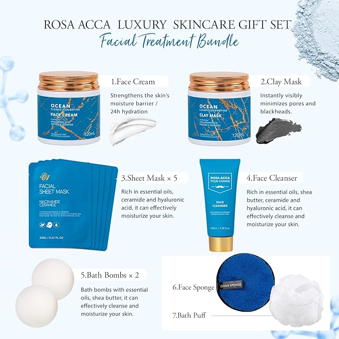 Gifts for Men, 30 Pcs Men's Bath and Body Gift Set, Skin Care Set for Men