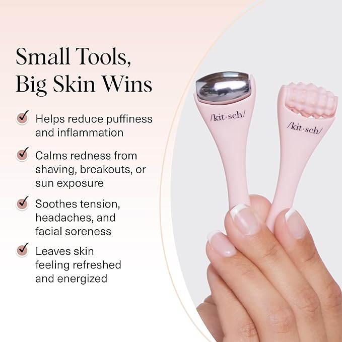 Kitsch Mini Ice Roller for Face Tool Set – Cooling Face Rollers - Blush
