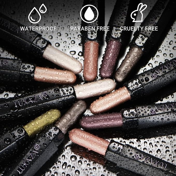 LUXAZA 6PCS Champagne Pink Eyeshadow Stick Makeup Sets, Long Lasting Cream Shadow,Metallic And Matte Shimmer Eye Shadow Eye Brightener Stick Pencil Crayon, B04-Champagne Pink