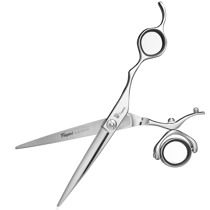 Fagaci Professional Swivel Hair Scissors 6" Sharp Blades, Cutting Shears