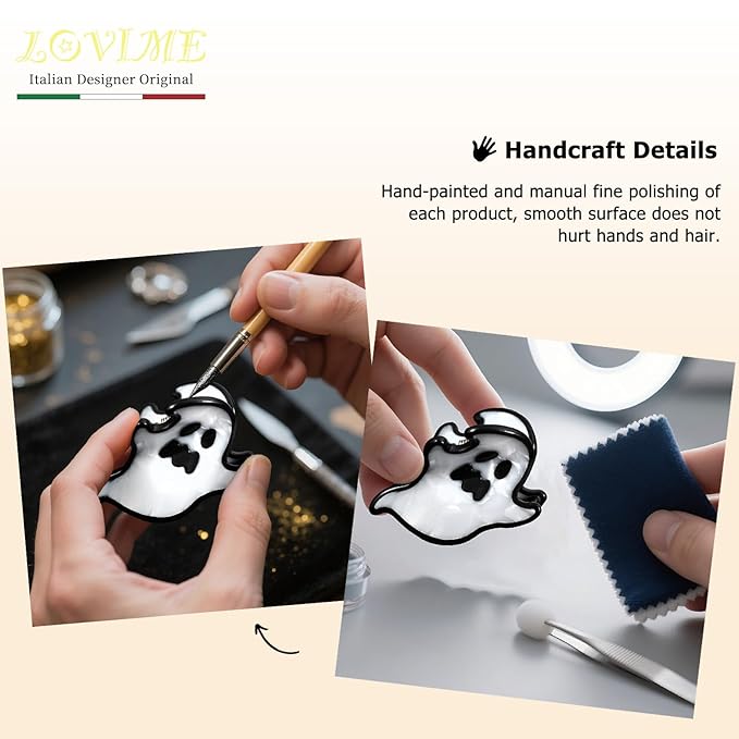 Cute Halloween Hair Clips for Women Mini White Ghost Acetate Clip Claws