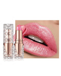 Metallic Coral Pink Lipstick for Women,Long Lasting Glitter Lipstick Makeup
