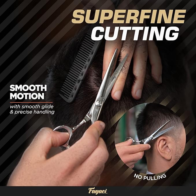 Fagaci Professional Hair Scissors & Hair Clips for Styling Sectioning Set, Hair Cutting Scissors Professional Extreme Sharp, Duckbill Hair Styling Clips, Hair Shears, Barber Scissors for Men & Women