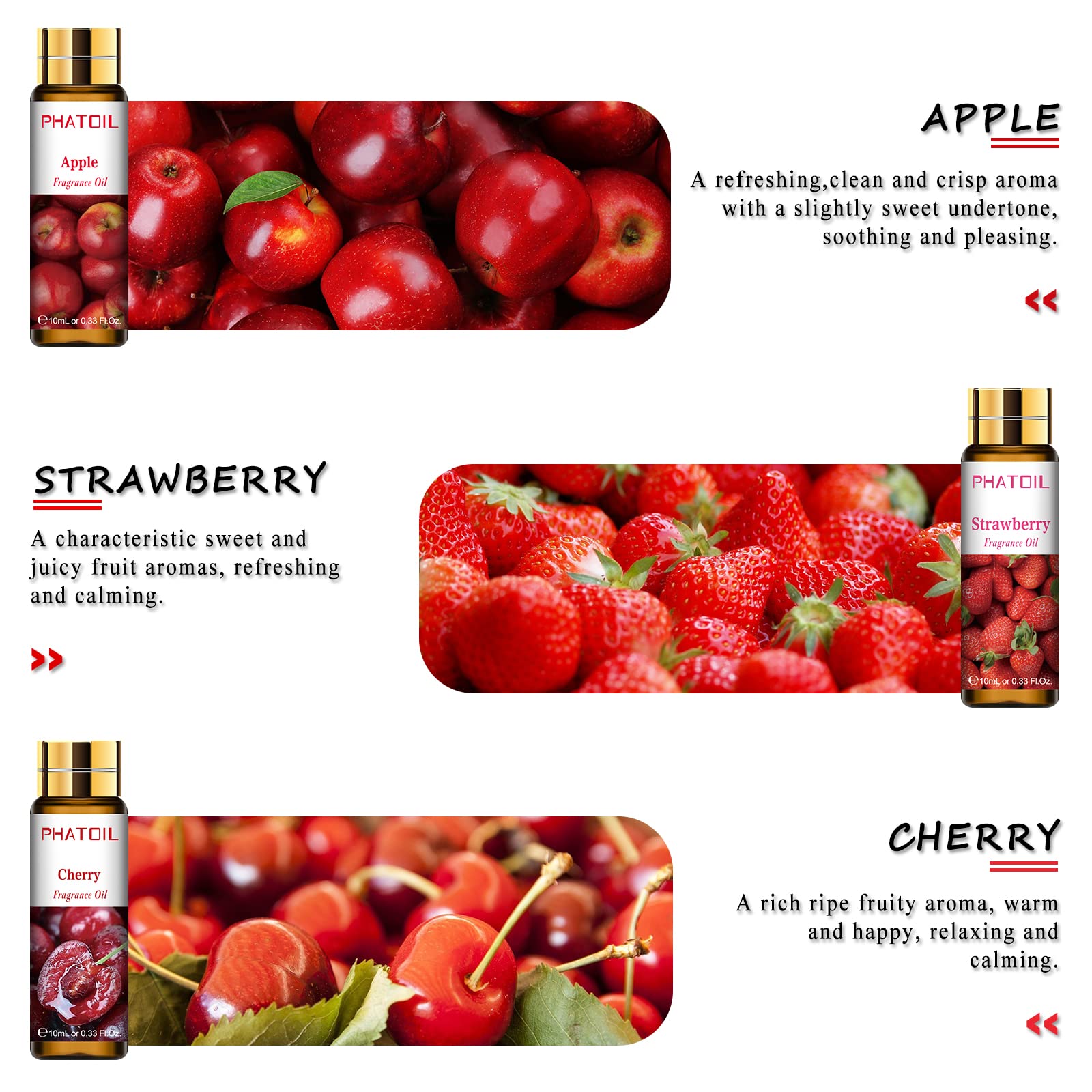 PHATOIL Fruity Fragrance Oil Gift Set for Diffuser, Soap Candle Making