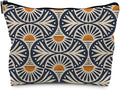 RYYCDOI Boho Gifts for Women, Boho Orange Sunset Leaf Aesthetic Makeup Bag, Boho Makeup Bag for Women, Vintage Boho Sunrise Sunset Cosmetic Bags Toiletry Bag, Boho Beach Bag(PU)