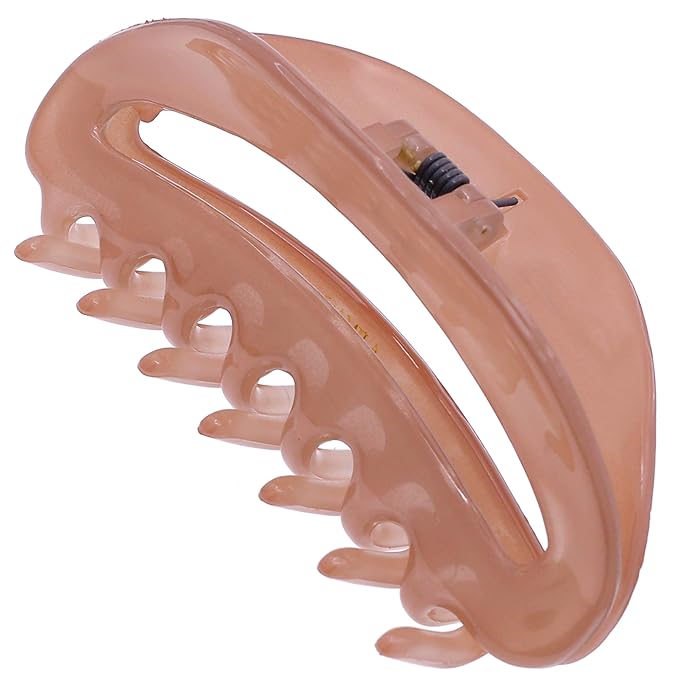 Camila Paris CP3123 French Hair Clips for Women, 3.5" Nude, Large Claw Clip Strong Hold All Day, No Damage No Slip Claw Clips for Thick Curly Wavy Fine Straight Hair, Jaw Clip Made in France