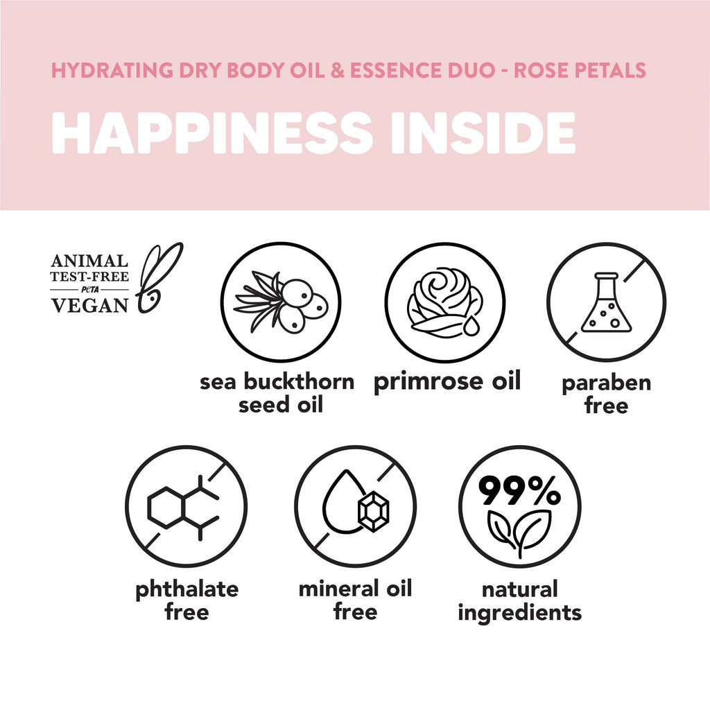 Onyx Professional Hydrating Dry Body Oil, Rose Petals, 3.7 fl oz, 2pk