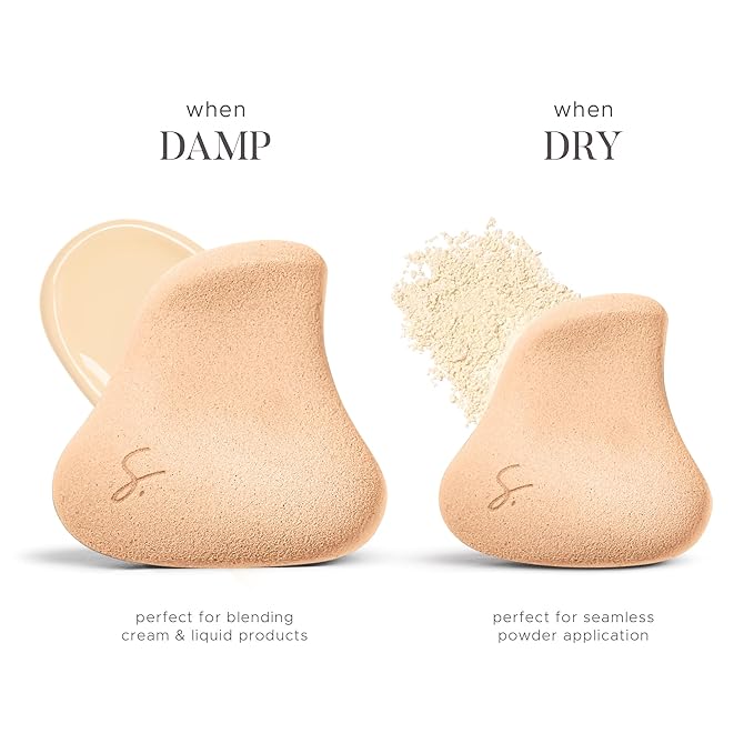 Strokes Beauty Lab Original Beauty Blender Makeup Sponge Applicator for Powder, Cream & Liquid, Beauty Tools Puff, Streak Free Application, Vegan, Cruelty Free Made in USA, Peach (3 Pieces)
