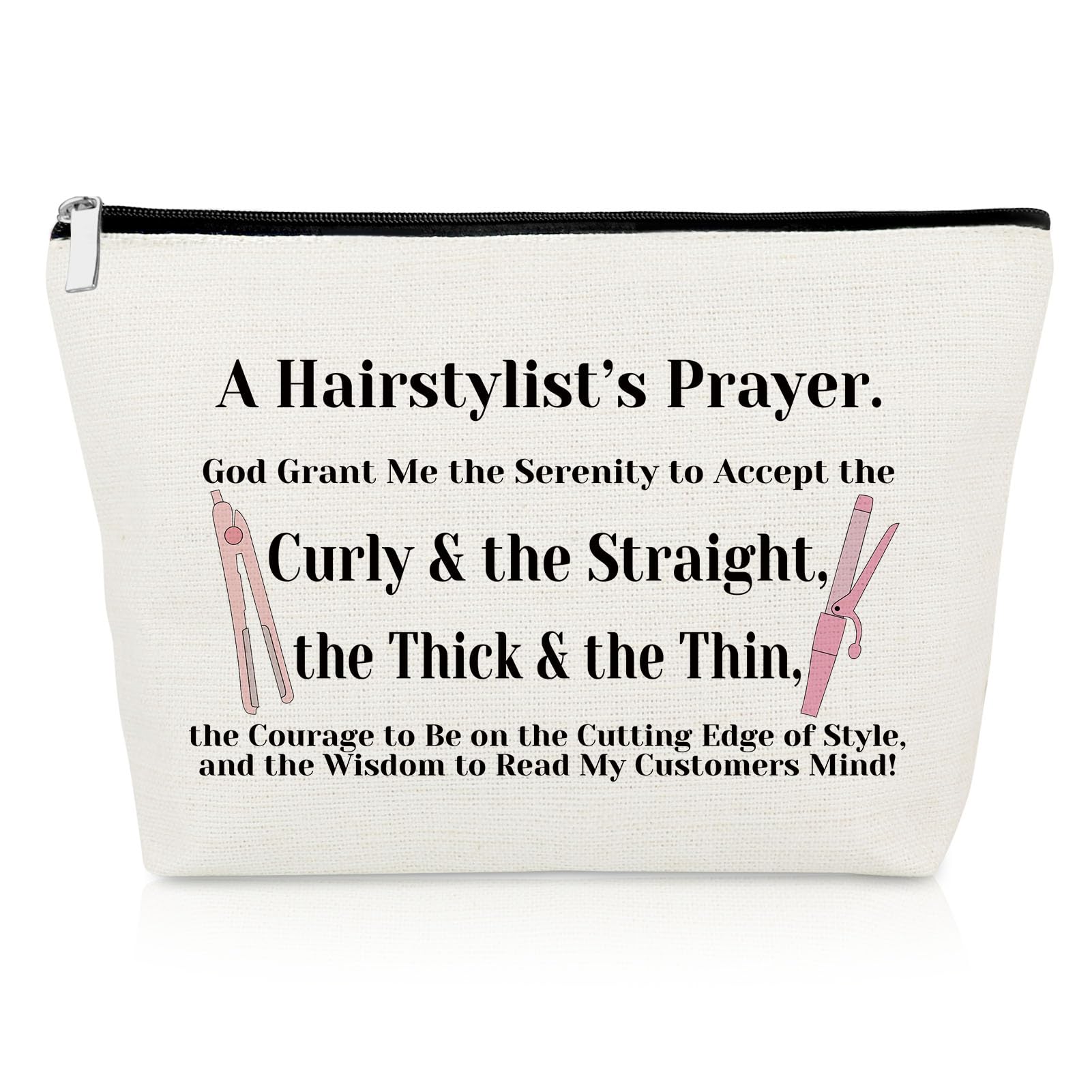 Hairdresser Gifts Hair Stylist Prayer Makeup Bag Hair Stylist Presents Hairstylist Gift Christian Appreciation Presents for Salon Religious Birthday Cosmetic Bag Cosmetology Graduation Travel Pouch