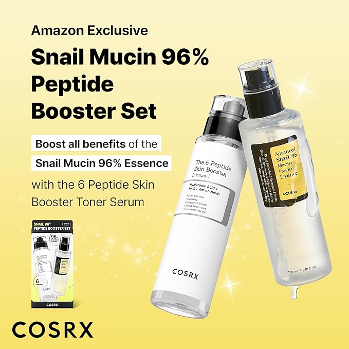 COSRX Snail Mucin 96% Peptide Booster Set, Self Care Gift Set for Women