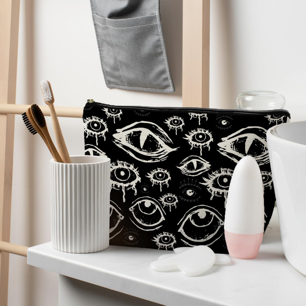 RYYCDOI Goth Makeup Bag, Mystical Gothic Evil Eyes Witchy Cosmetic Bag Toiletry Bag for Women, Witch Stuff, Halloween Makeup Bag, Halloween Gifts for Women