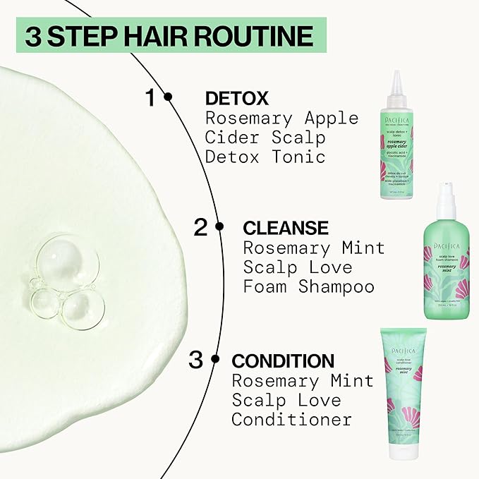 Pacifica Scalp Detox Tonic – Scalp Exfoliator with Glycolic & Salicylic Acid for Clarifying Build Up & Purifying – Infused with Rosemary to Support an Itchy, Dry Head – Vegan & Cruelty-Free – 5 oz