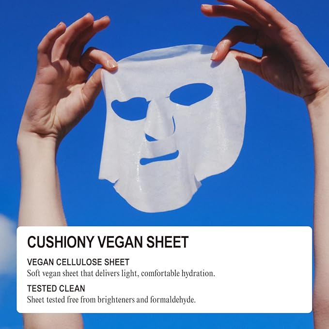 NUNIES Hyaluronic Hydrating Sheet Mask – Korean Moisturizing Face Mask for Dry & Sensitive Skin | Trehalose, Allantoin & Panthenol | Water Essence | Korean Skincare | Fragrance-Free | 5 Sheets