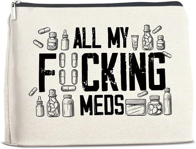 UPNEGE Funny Medicine Gifts Med Travel Makeup Bag for Women