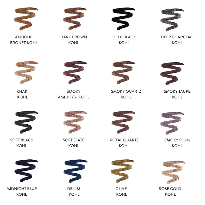 LAURA GELLER NEW YORK Kajal Longwear Kohl Eyeliner Pencil – Soft Black – Smooth, Blendable Application, Long-Wearing, Non-Creasing – Infused with Caffeine & Vitamin E – Built-In Sharpener