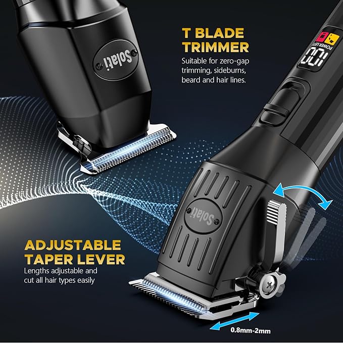 Professional Hair Clippers for Men Beard Trimmers Kit Zero Gapped Haircut Grooming Shaver Gift for Men Women Barber Kids (Black)