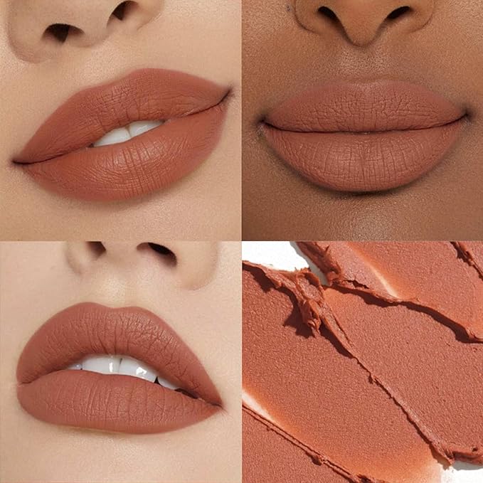 GICYMANTY Matte Lipstick for Women, Long Lasting Moisturizing Lip Stain, Waterproof Lip Color Makeup (Brown)