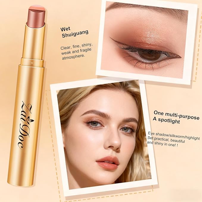 ZAIDOC 3 Color Eyeshadow Stick, Long Lasting & Waterproof Creamy Eye Shadow, with Vitamin E Makeup for Day & Night Look, 0.12 Oz (caffeine orange)
