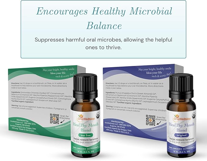 OraWellness Healthy Mouth Blend Organic Tooth Oil, Fluoride Free Rinse