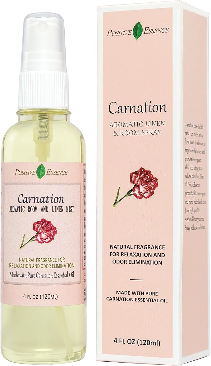 Carnation Pillow & Room Spray with Essential Oils, Home Fragrance, 4 fl oz