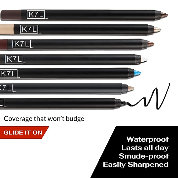 K7L Brown Eyeliner Pencil, Longwear, Waterproof, Smudge-Proof