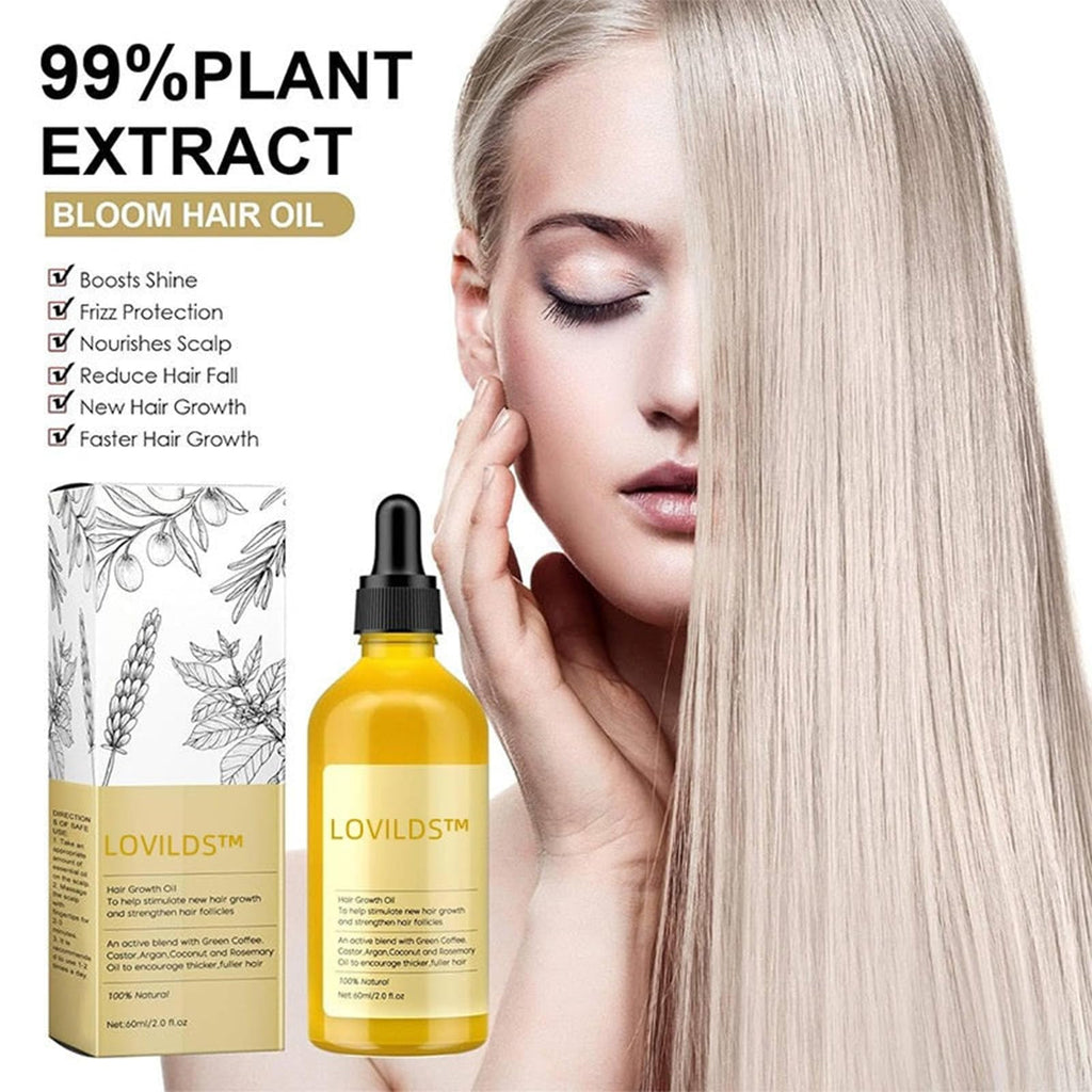 LOVILDS Rosemary Hair Growth Essence - Rosemary Hair & Hair Strengthening Oil for All Hair Types (1 Bottle, 2 Ounce)