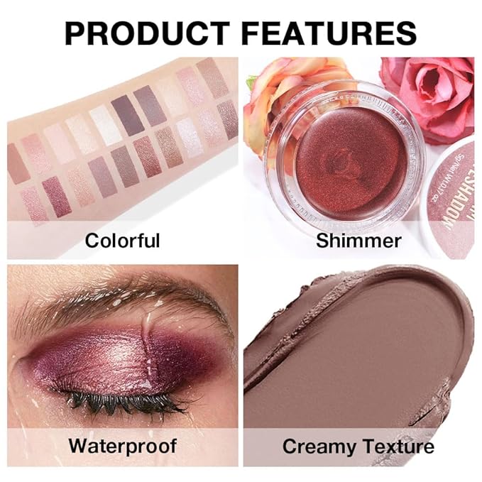 FeiCuiYun Single Cream Stone Matte Eyeshadow Palette Makeup, Natural Single Mini Instant Holographic Eyeshadow For Women, Sombras Crema Para Ojos, Talc, Paraben & Cruelty Free, 22